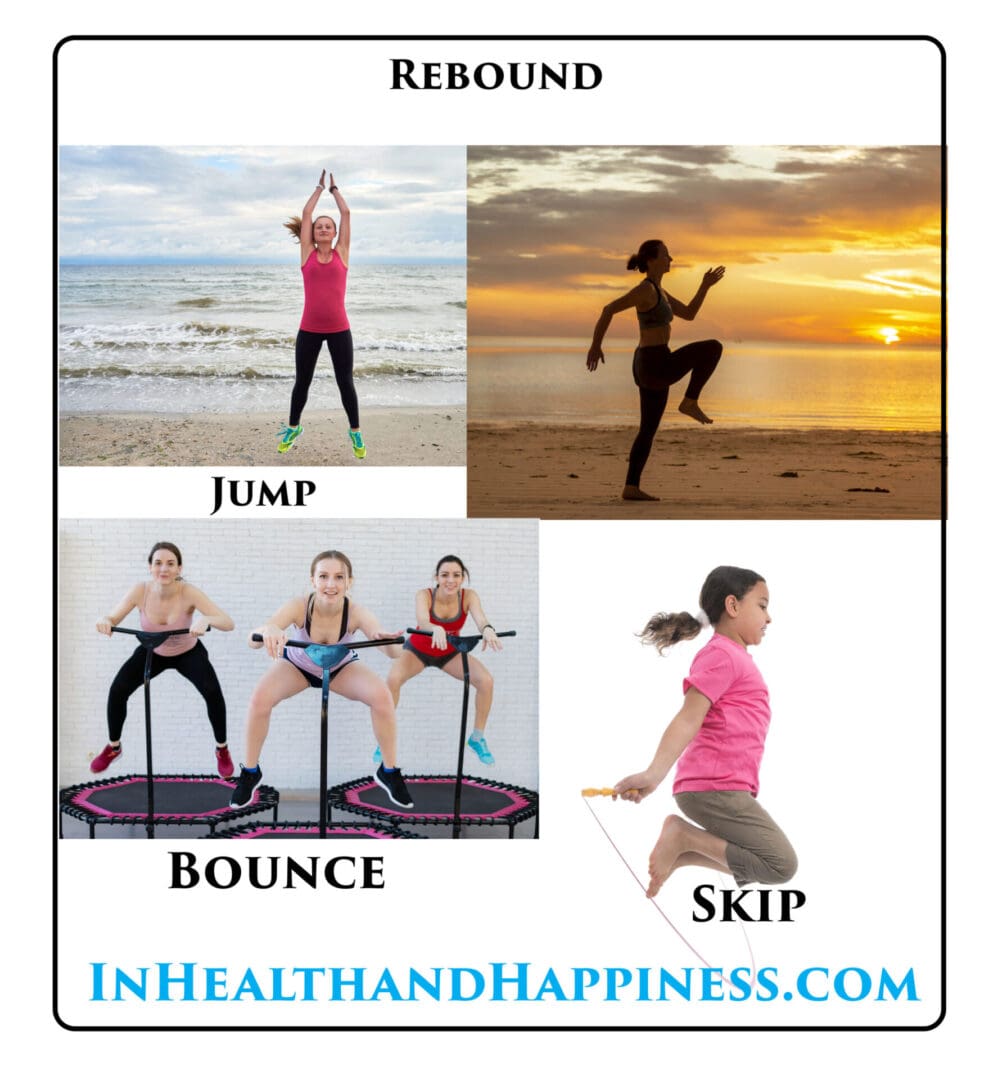 Collage of different types of jumping exercise.