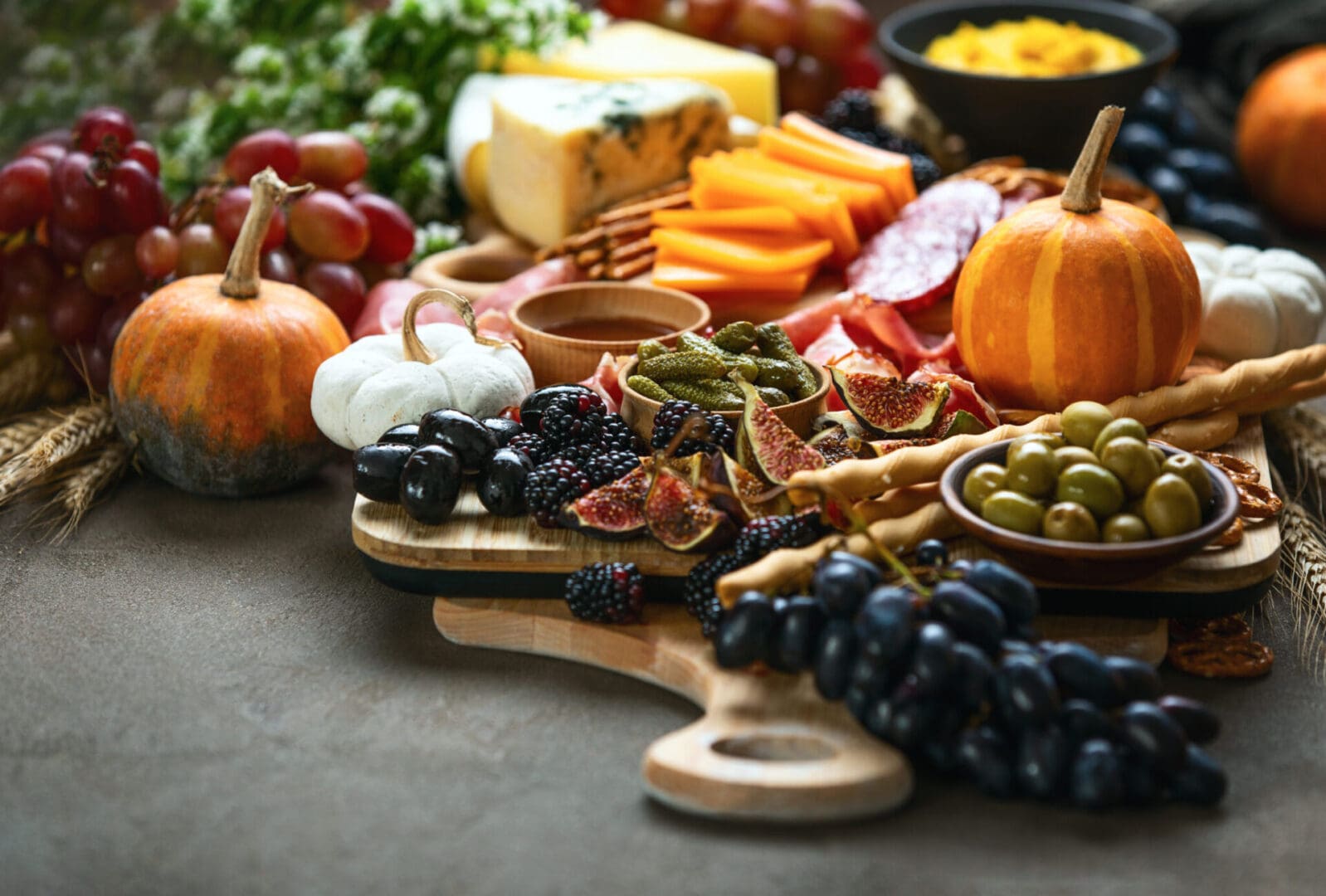 Gourmet cheese and charcuterie board