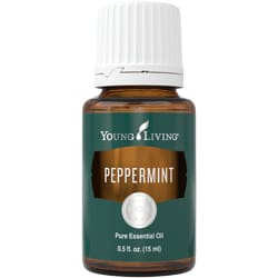 Young Living Peppermint Essential Oil bottle.