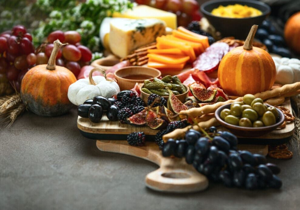 Gourmet cheese and charcuterie board