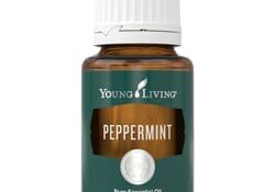 Young Living Peppermint Essential Oil bottle.